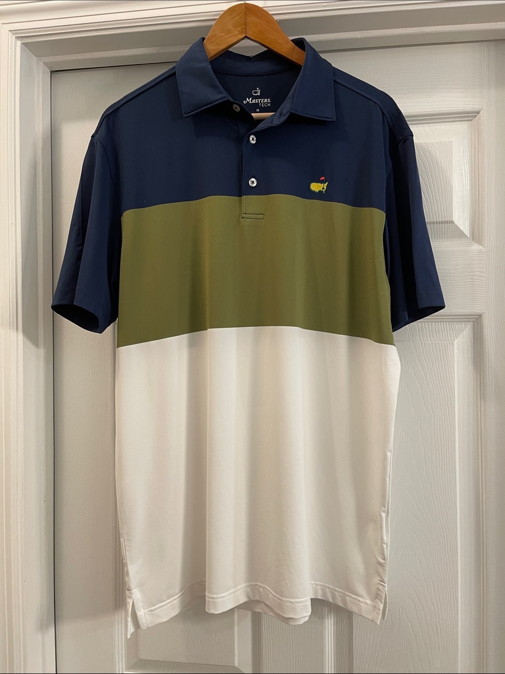 Masters Navy, Olive & White Color Block Golf Polo